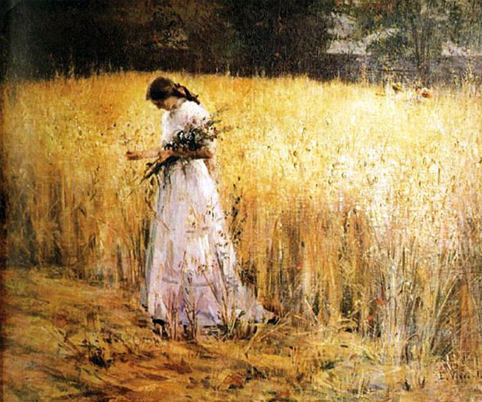 lady in the trigal
